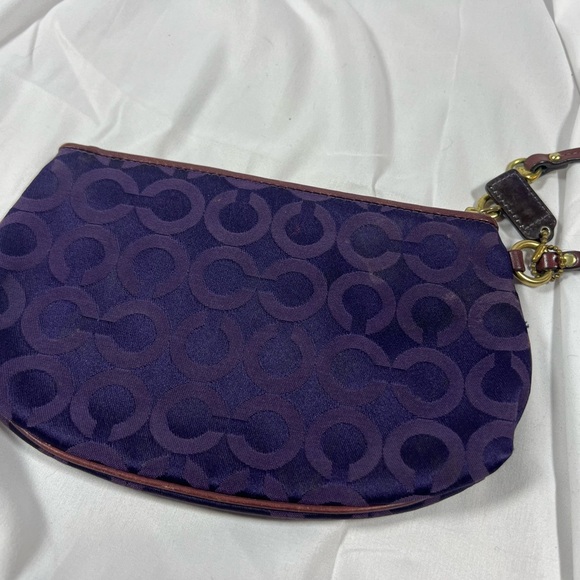 Coach Purple Clutch with Gold Hardware and Textured Design - Picture 3 of 4